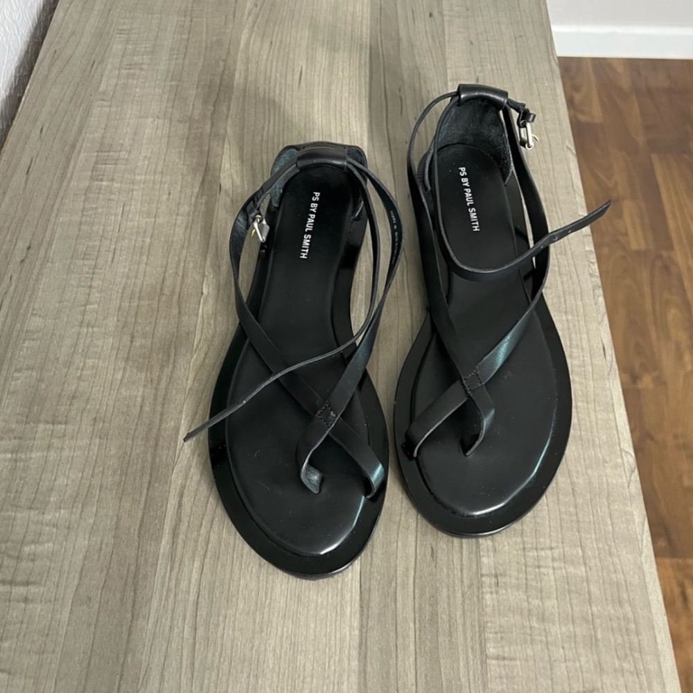 PAUL SMITH black strappy sandals .